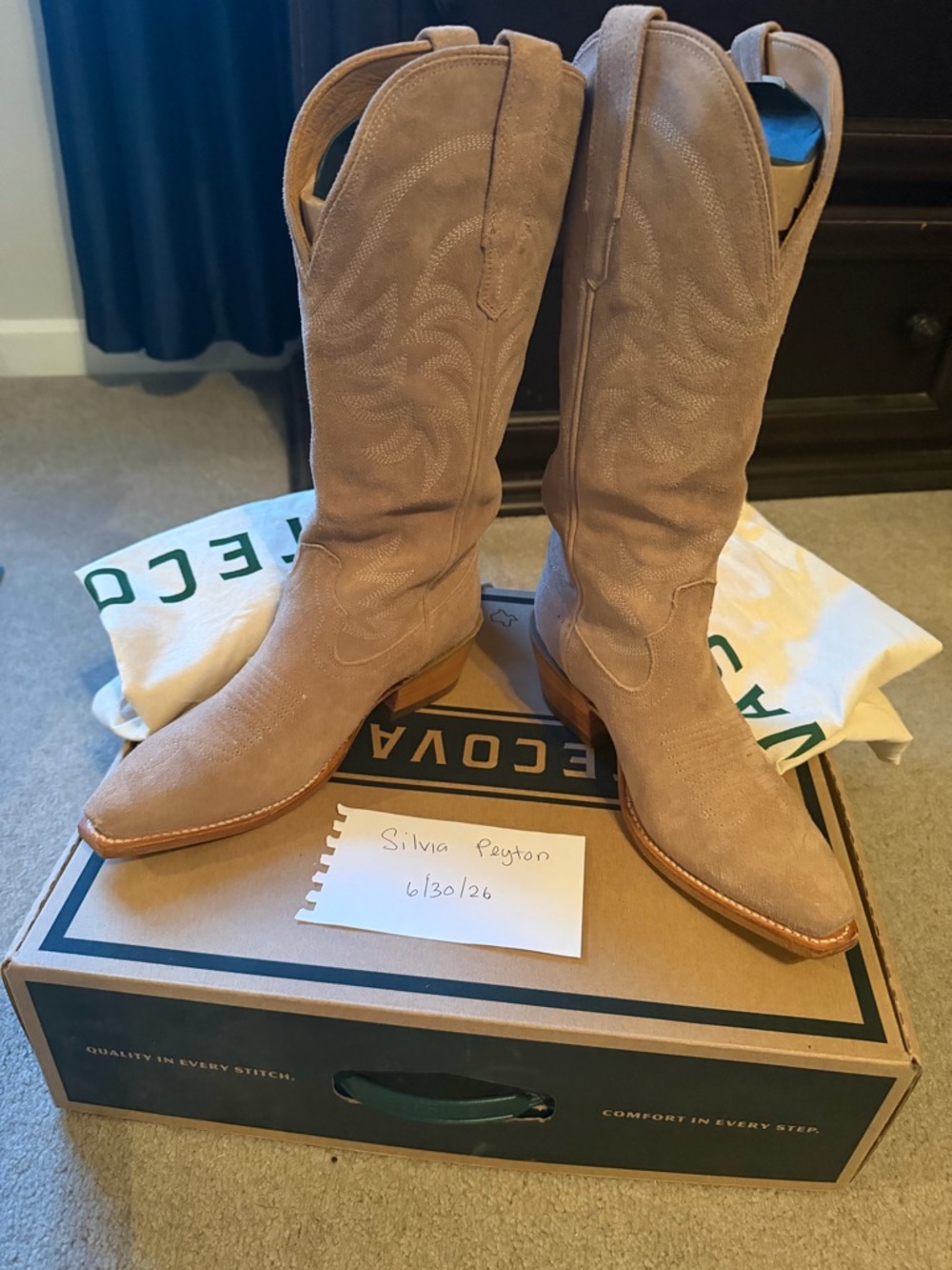 Tecovas Annie Fawn Suede Boots